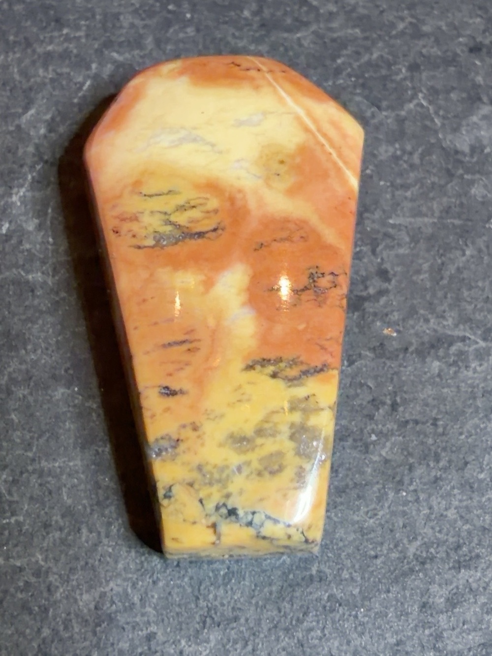 Natural Mookaite Jasper Cabochon – Golden Yellow & Orange Designer Focal Stone - Picture 2 of 5